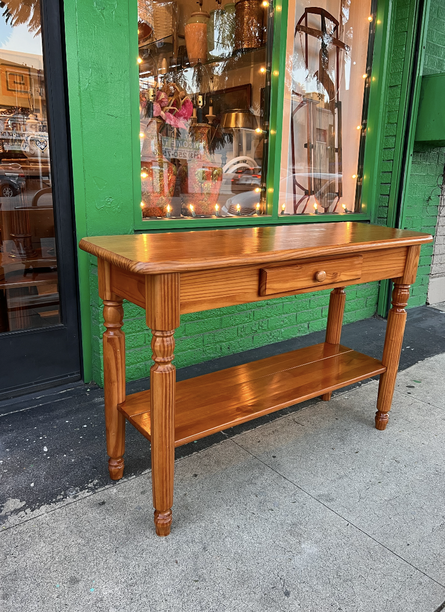 Screening Calls | 1980s Pine Console — Casa Victoria - Vintage